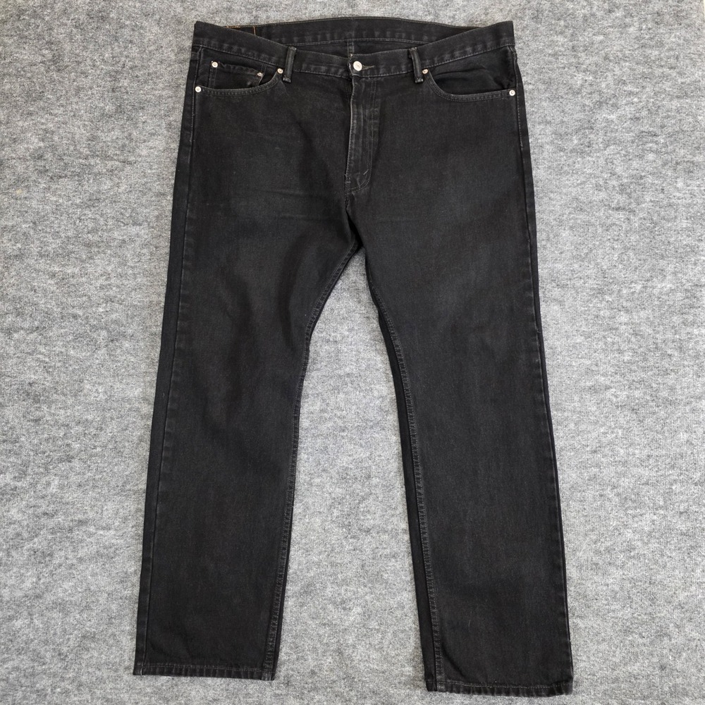 Levis 505 Jeans Mens 40x32 (ACT 42X31)‎ Black Denim Straight Leg Cowboy American